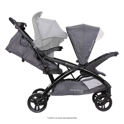 Baby Trend Sit N' Stand Double Stroller w/5 Point Harness, Magnolia (Open Box) - VMInnovations