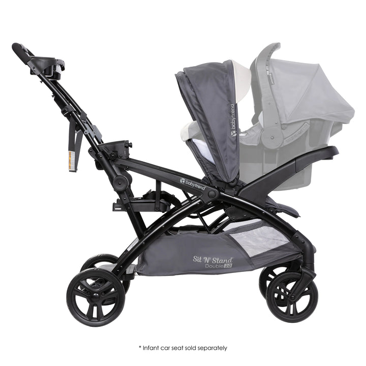 Baby Trend Sit N' Stand Double Stroller w/5 Point Harness, Magnolia (Open Box) - VMInnovations