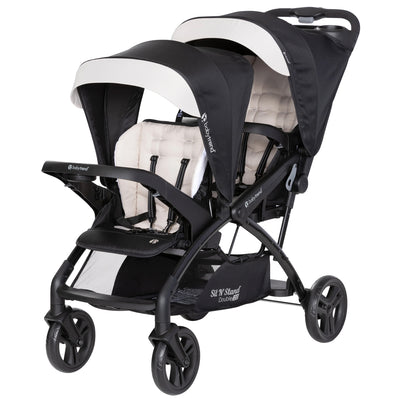 Baby Trend Sit N' Stand Double Stroller w/5 Point Harness, Modern Khaki (Used) - VMInnovations