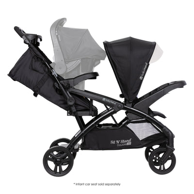 Baby Trend Sit N' Stand Double Stroller w/5 Point Harness, Modern Khaki (Used) - VMInnovations