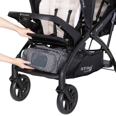Baby Trend Sit N' Stand Double Stroller 2.0 DLX w/5 Point Harness, Modern Khaki - VMInnovations