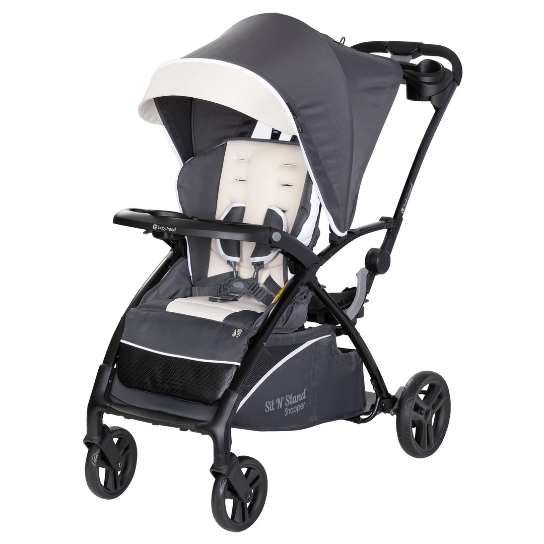 Baby Trend Sit N' Stand 5 in 1 Shopper Stroller with Canopy and Basket, Magnolia