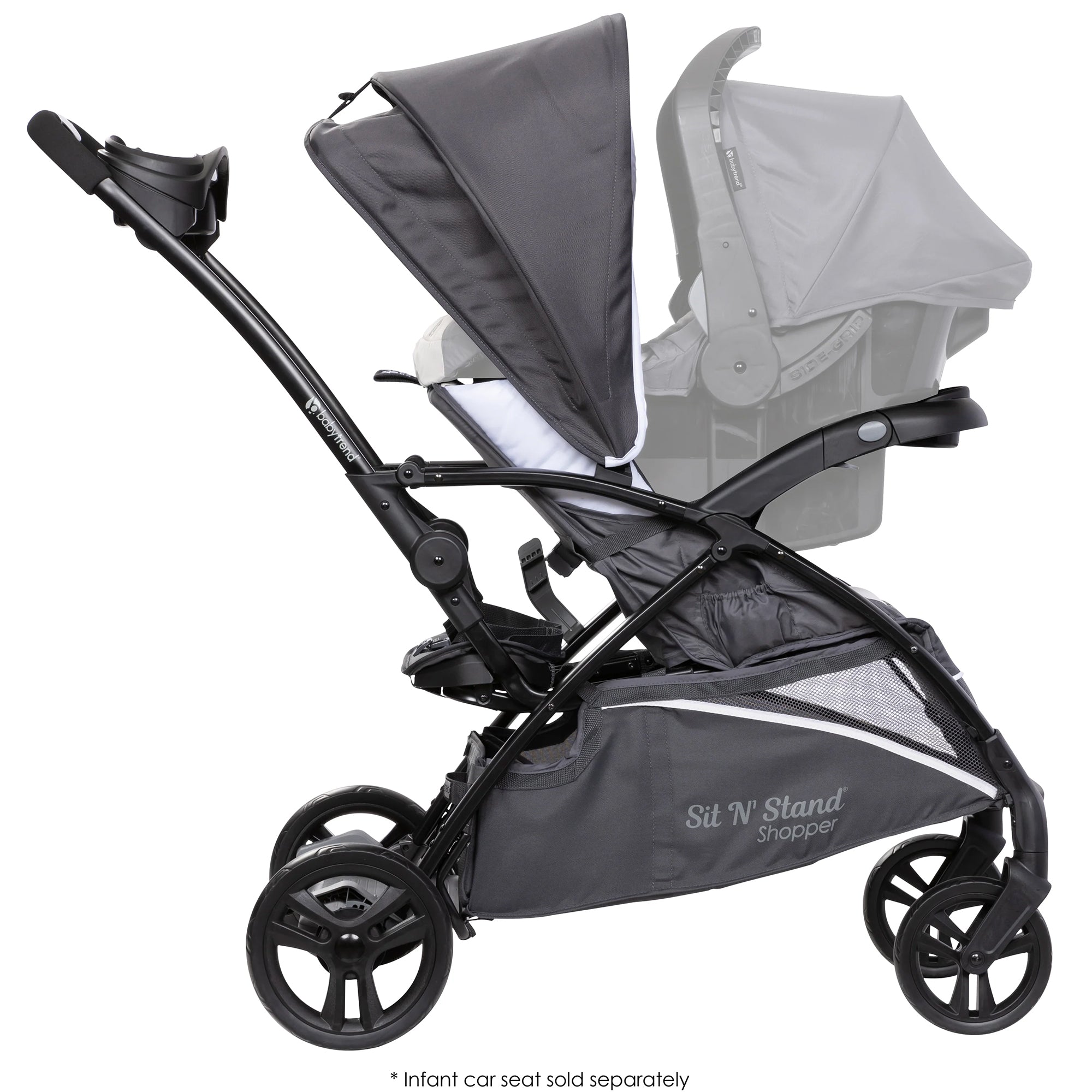 Baby Trend Sit N' Stand 5 in 1 Stroller with Canopy and Basket, Magnolia (Used) - VMInnovations