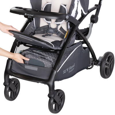 Baby Trend Sit N' Stand 5 in 1 Stroller with Canopy and Basket, Magnolia (Used) - VMInnovations