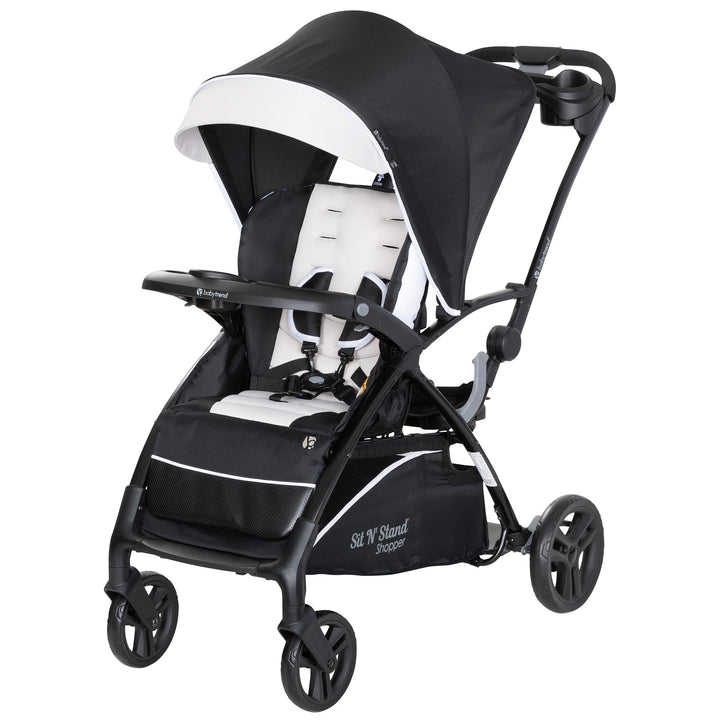 Baby Trend Sit N' Stand 5 in 1 Shopper Stroller w/Canopy & Basket, Modern Khaki - VMInnovations