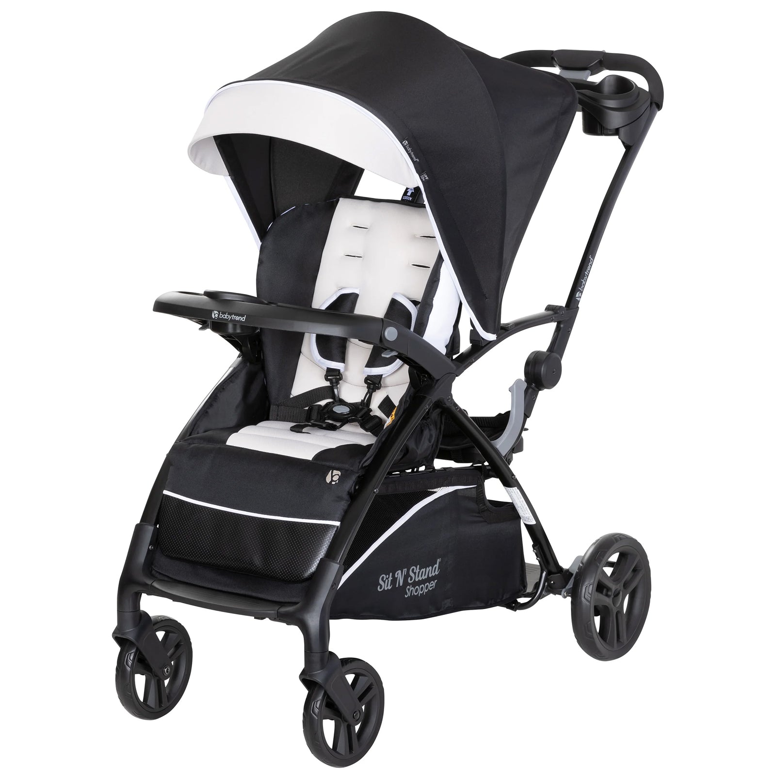 Baby Trend Sit N' Stand 5 in 1 Shopper Stroller w/Canopy & Basket, Khaki (Used) - VMInnovations