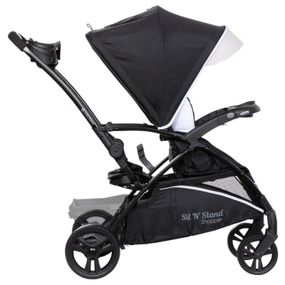 Sit N' Stand 5 in 1 Shopper Stroller w/Canopy & Basket, Modern Khaki (Open Box)