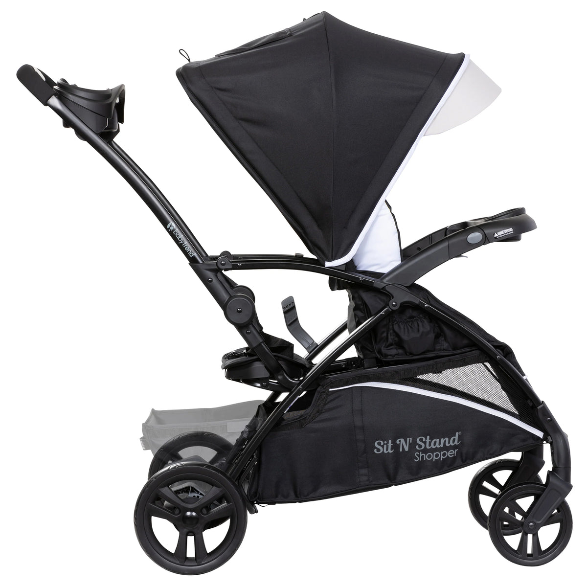 Baby Trend Sit N' Stand 5 in 1 Shopper Stroller w/Canopy & Basket, Khaki (Used) - VMInnovations