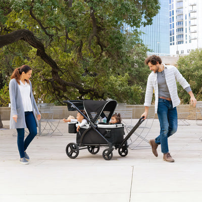 Baby Trend Expedition 2n1 Stroller Wagon w/Canopy & Basket, Modern Khaki (Used) - VMInnovations