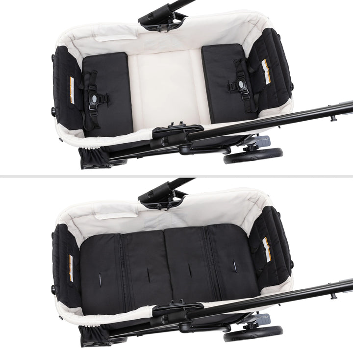 Expedition 2-in-1 Stroller Wagon PLUS w/Canopy & Basket, Modern Khaki (Open Box) - VMInnovations