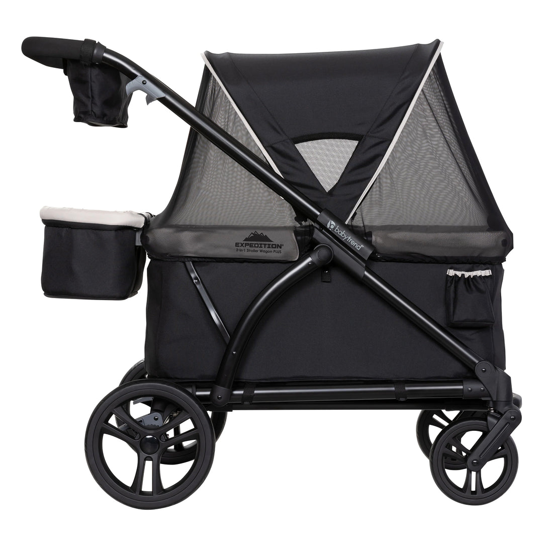 Baby Trend Expedition 2-in-1 Stroller Wagon PLUS w/Canopy & Basket, Modern Khaki - VMInnovations
