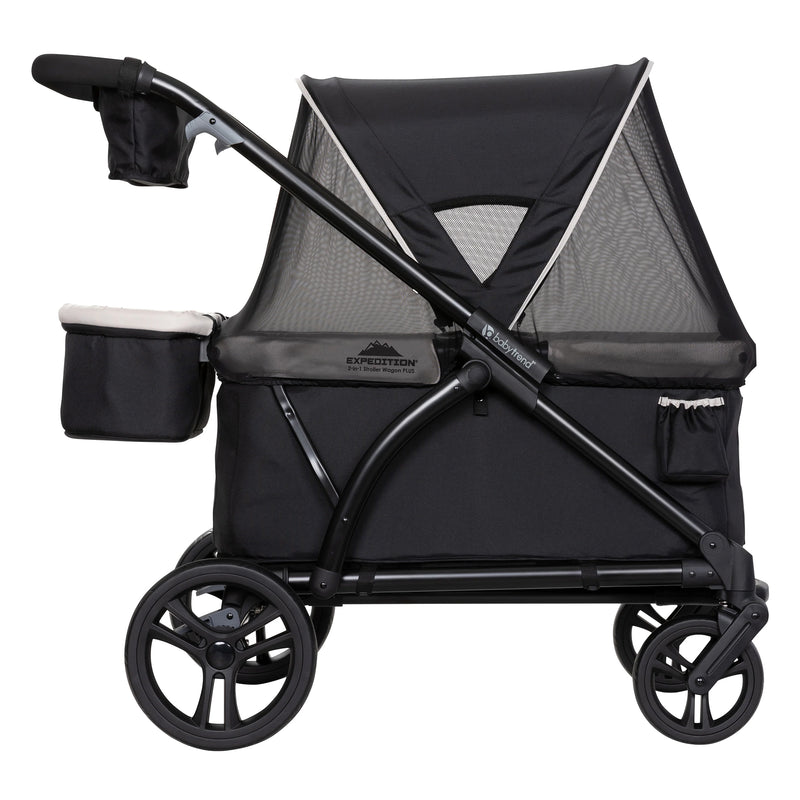 Baby Trend Expedition 2-in-1 Stroller Wagon PLUS w/Canopy & Basket, Modern Khaki