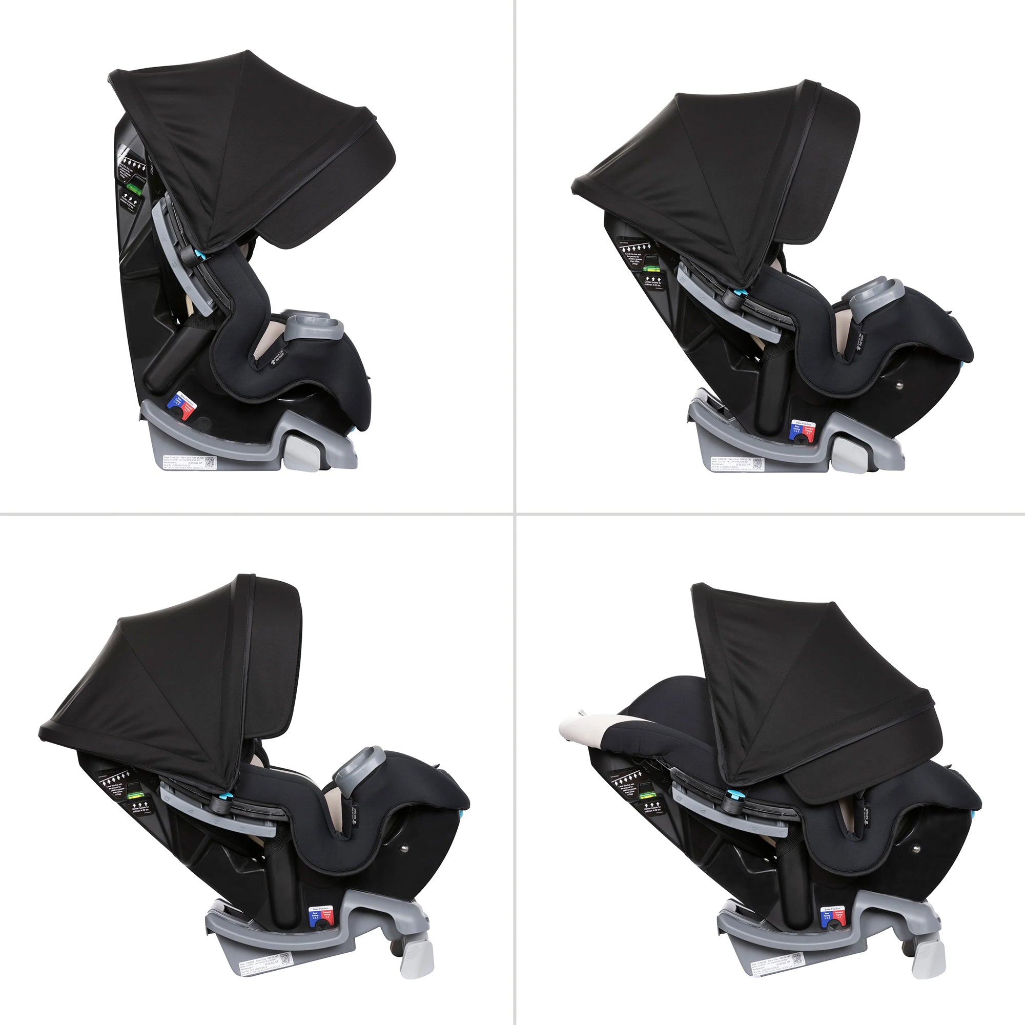 Baby Trend Cover Me 4 in 1 Convertible Car Seat with Adjustable Canopy, Black - VMInnovations
