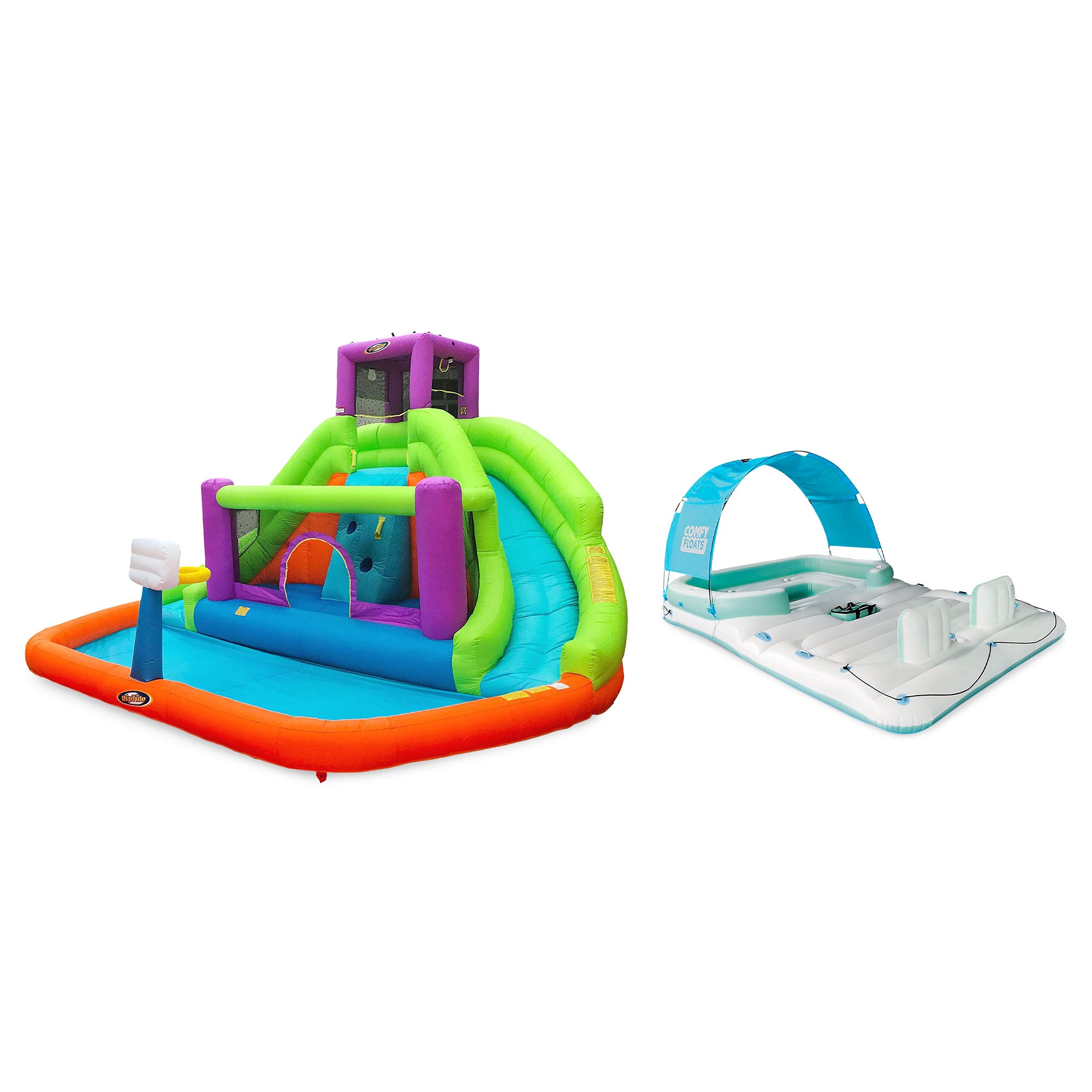 Magic Time Double Hurricane Water Slide & Comfy Floats 13 Foot Summertime Float