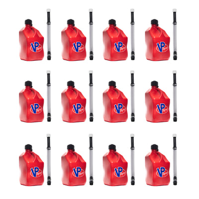VP Racing 5.5 Gallon Motorsport Utility Jug and Deluxe Hose, Red (12 Pack)