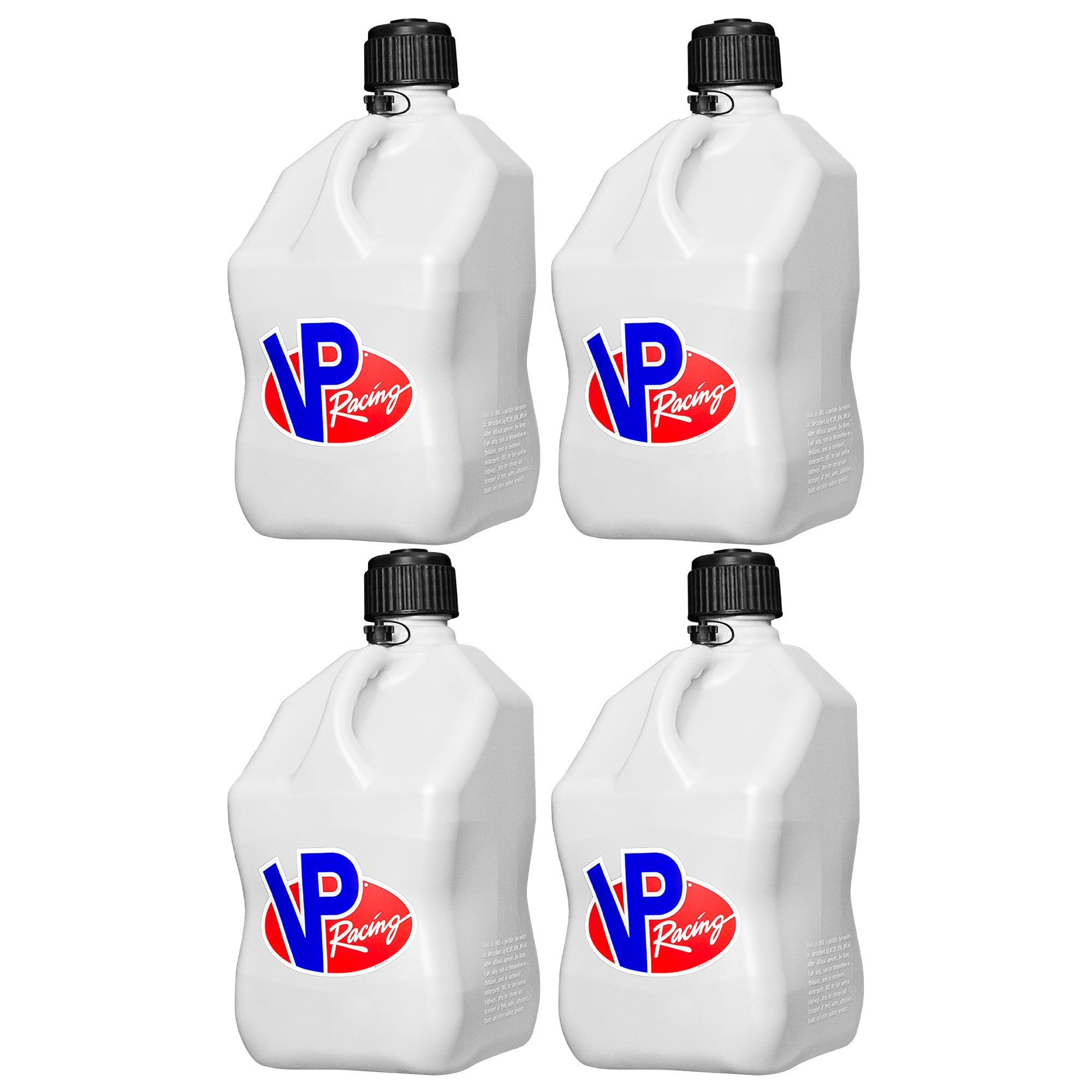 VP Racing 5.5 Gallon Motorsport Racing Container Utility Jug Can, White (4 Pack) - VMInnovations