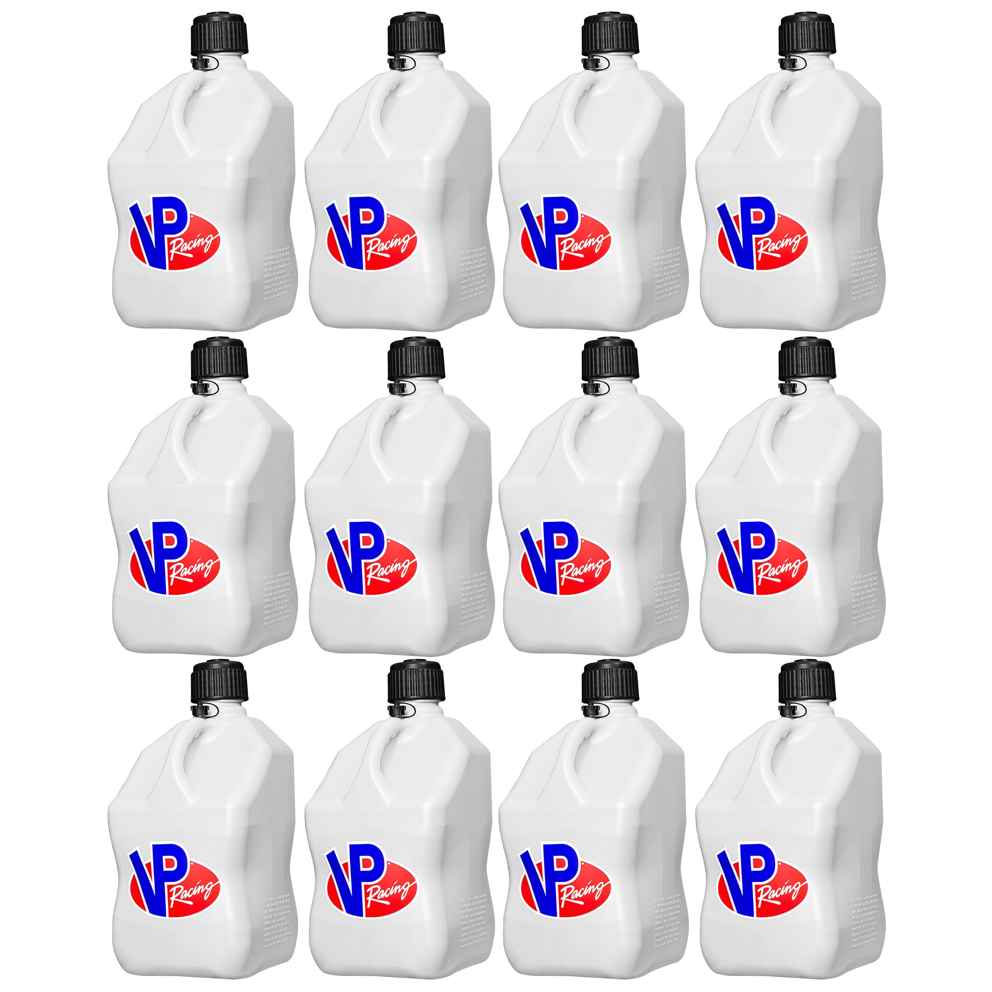 VP Racing 5.5 Gal Motorsport Racing Container Utility Jug Can, White (12 Pack) - VMInnovations
