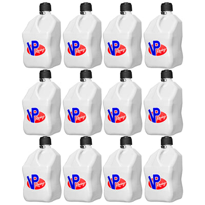 VP Racing 5.5 Gal Motorsport Racing Container Utility Jug Can, White (12 Pack) - VMInnovations