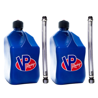 VP Racing 5.5 Gallon Utility Jug and 14 Inch Deluxe Hose, Blue (2 Pack)