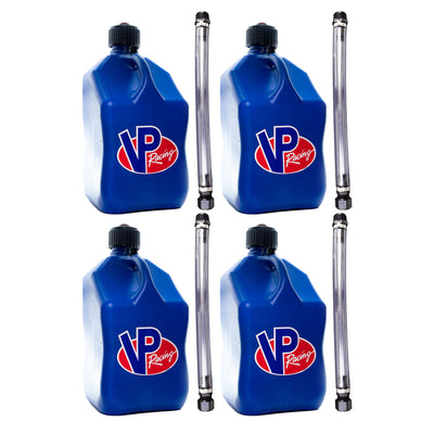 VP Racing 5.5 Gallon Utility Jug and 14 Inch Deluxe Hose, Blue (2 Pack)