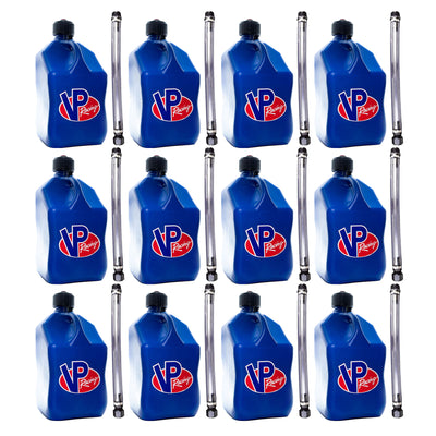 VP Racing 5.5 Gallon Utility Jug and 14 Inch Deluxe Hose, Blue (12 Pack)