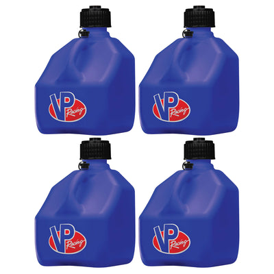 VP Racing 3 Gal Square Portable Liquid Container Utility Jug, Blue (4 Pk)