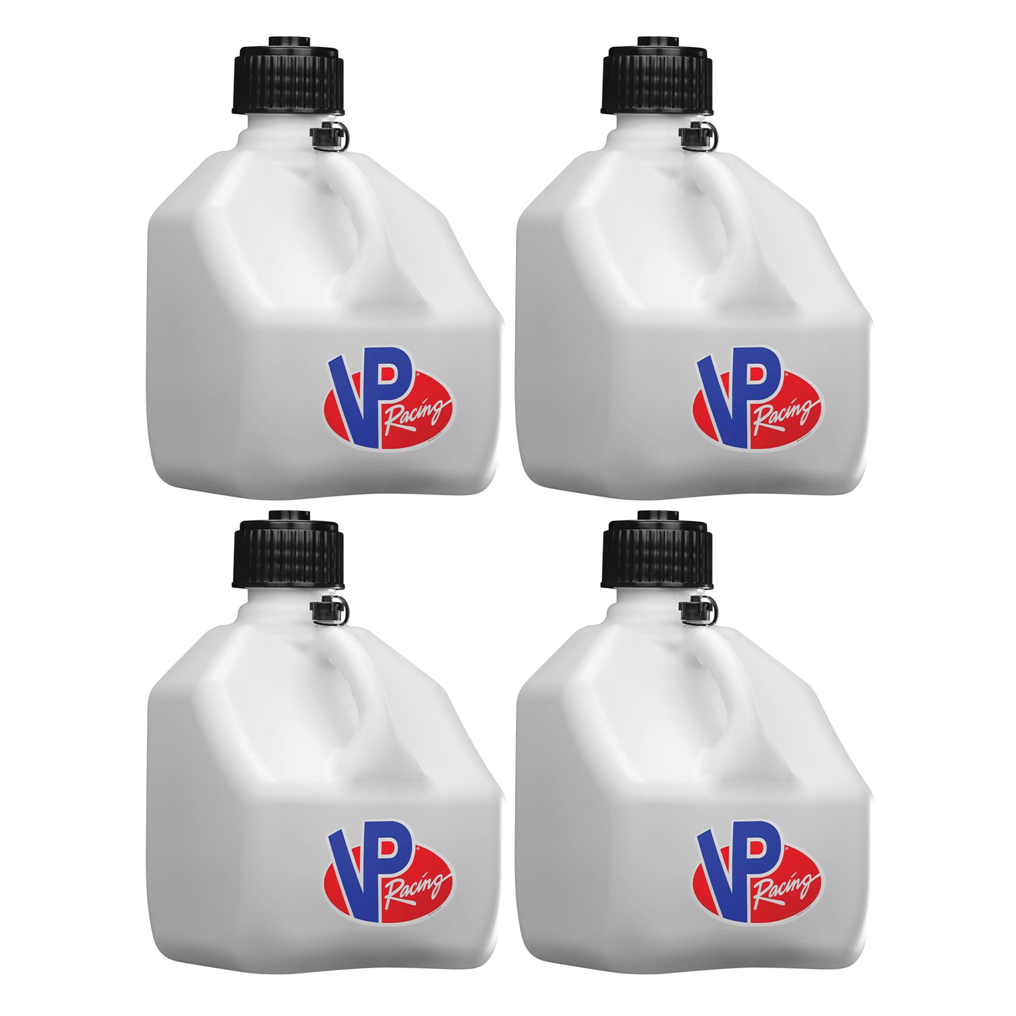 VP Racing 3 Gal Square Portable Liquid Container Utility Jug, White (4 Pk) - VMInnovations