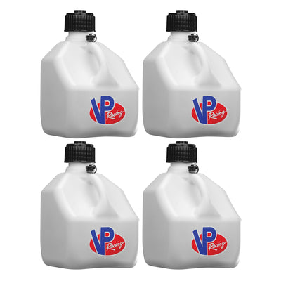 VP Racing 3 Gal Square Portable Liquid Container Utility Jug, White (4 Pk) - VMInnovations