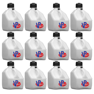 VP Racing 3 Gal Square Portable Liquid Container Utility Jug, White (12Pk)