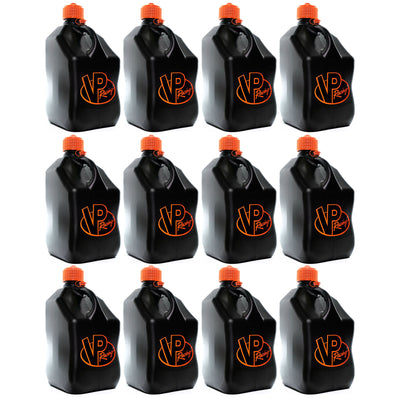 VP Racing 5.5 Gal Motorsport Racing Utility Jug, Black and Orange (12 Pack)