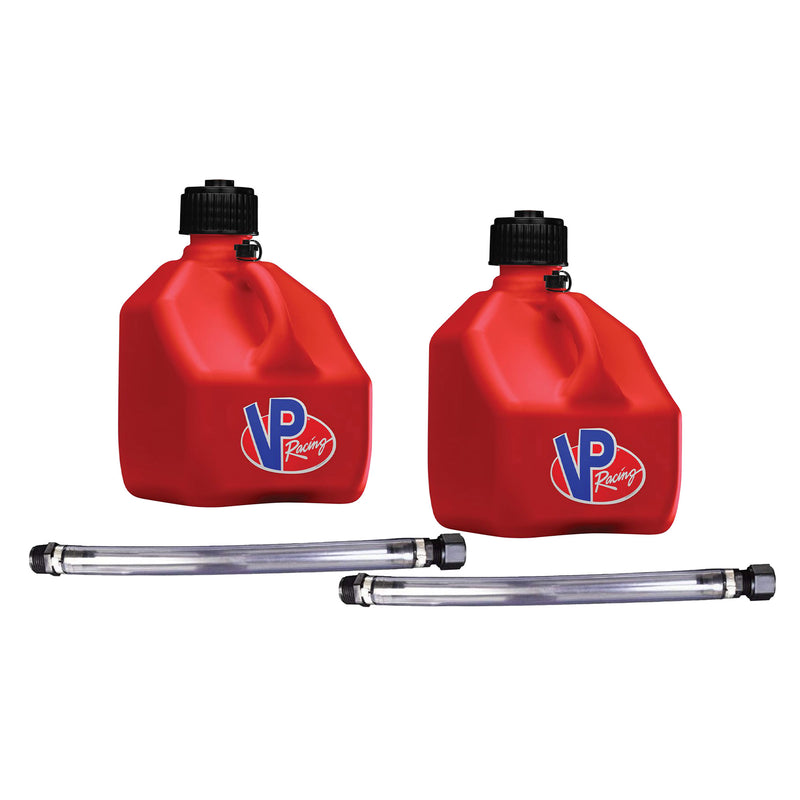 VP Racing 3 Gal Square Liquid Container Utility Jug, Red (2 Pack)