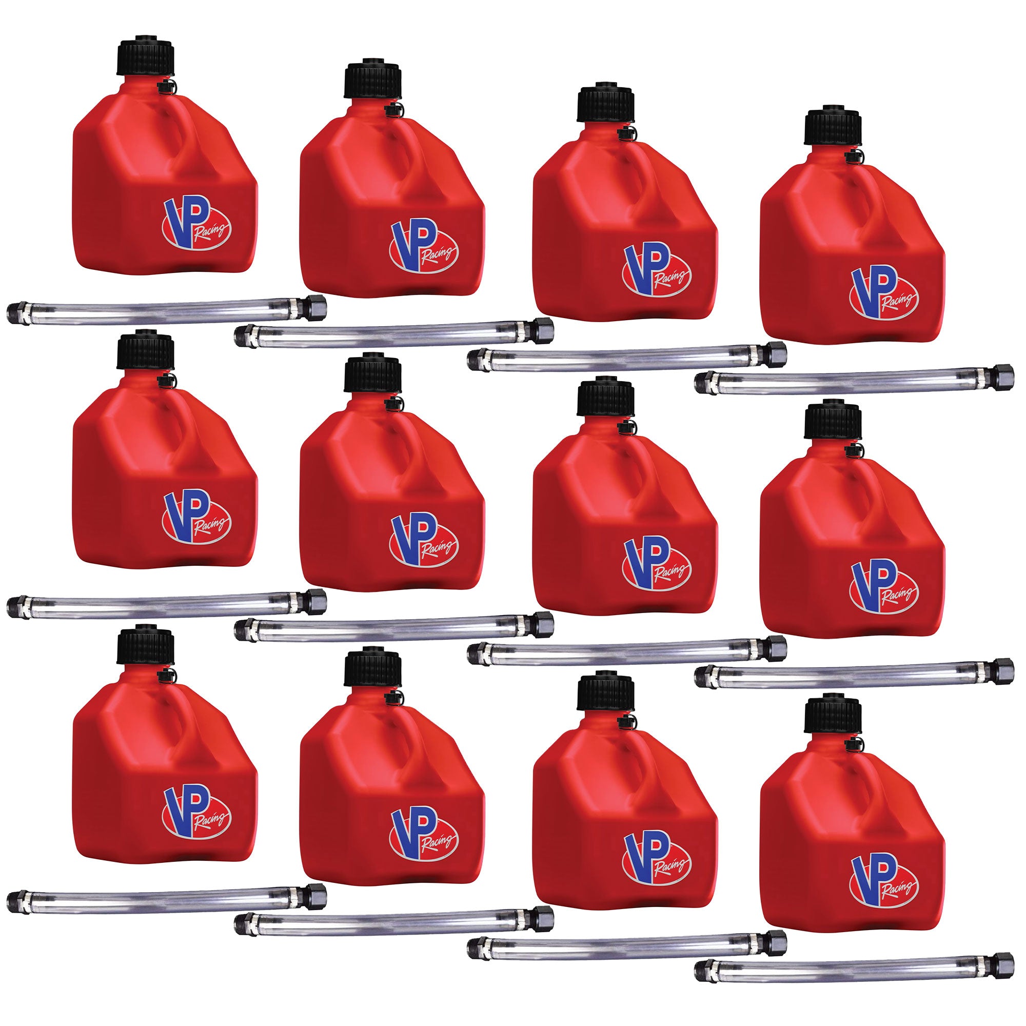 VP Racing 3 Gal Square Liquid Container Utility Jug, Red (12 Pack) - VMInnovations