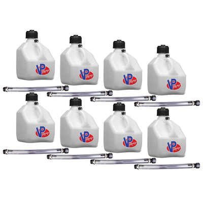 VP Racing 3 Gal Portable Liquid Container Utility Jug, White 8 Pack - VMInnovations