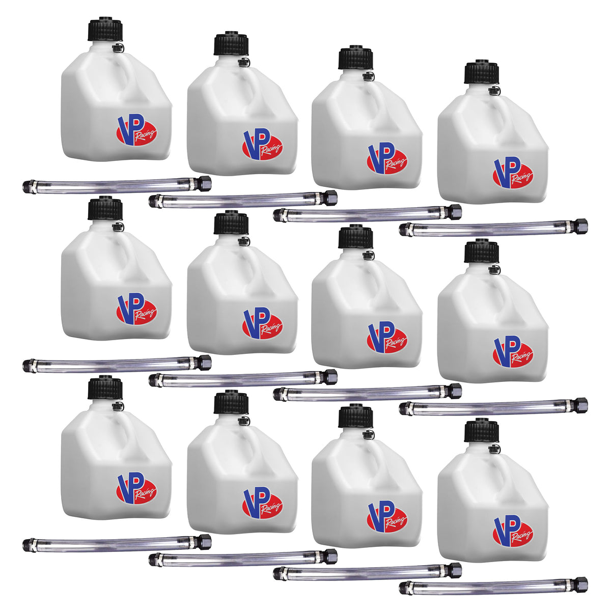 VP Racing 3 Gal Portable Liquid Container Utility Jug, White, 12 Ct