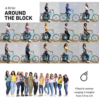 sixthreezero Women's Around the Block 1 Speed Beach Cruiser Bicycle, Mint Green