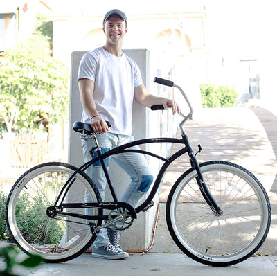Firmstrong Urban Man Single Speed Mens 26 Inch Beach Cruiser Bicycle, Matte Blue