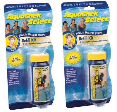 100) New AQUACHEK Select Refill Swimming Pool Spa 7 Test Strips pH/Chlorine