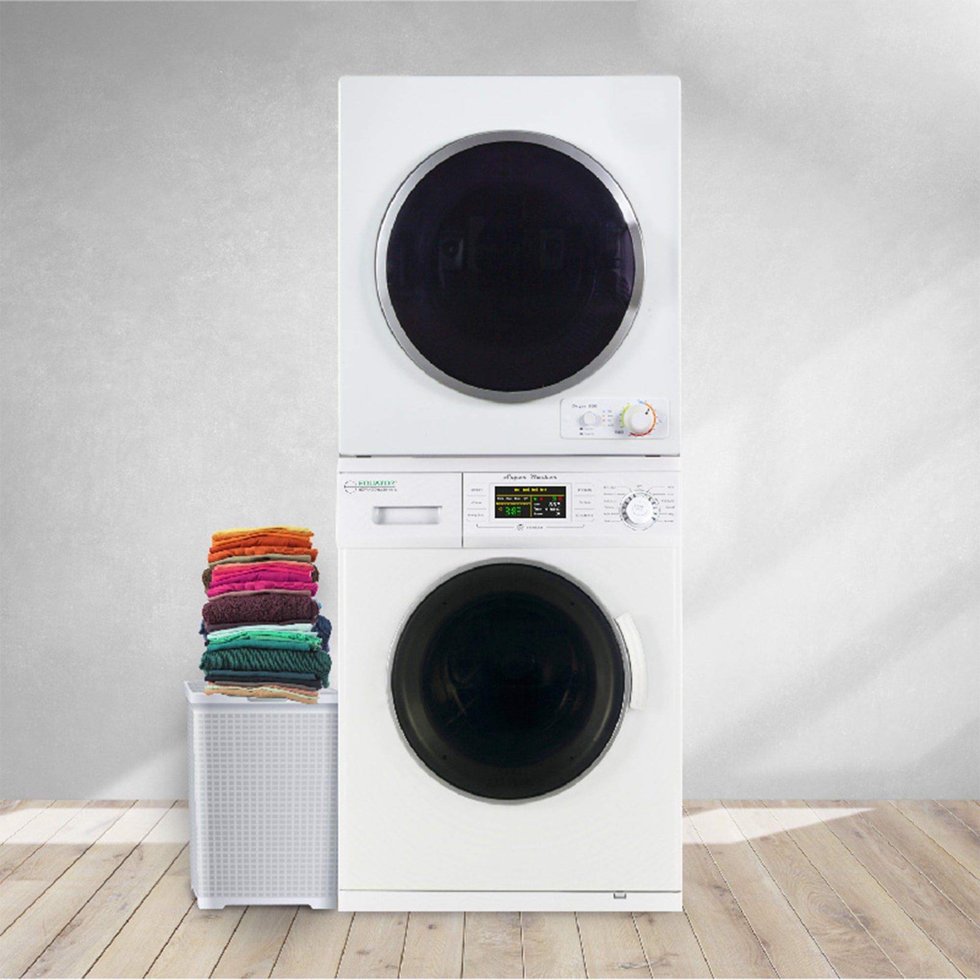 Advanced Supplies 110V Compact Front Load Laundry Auto Dryer, White (Open Box)