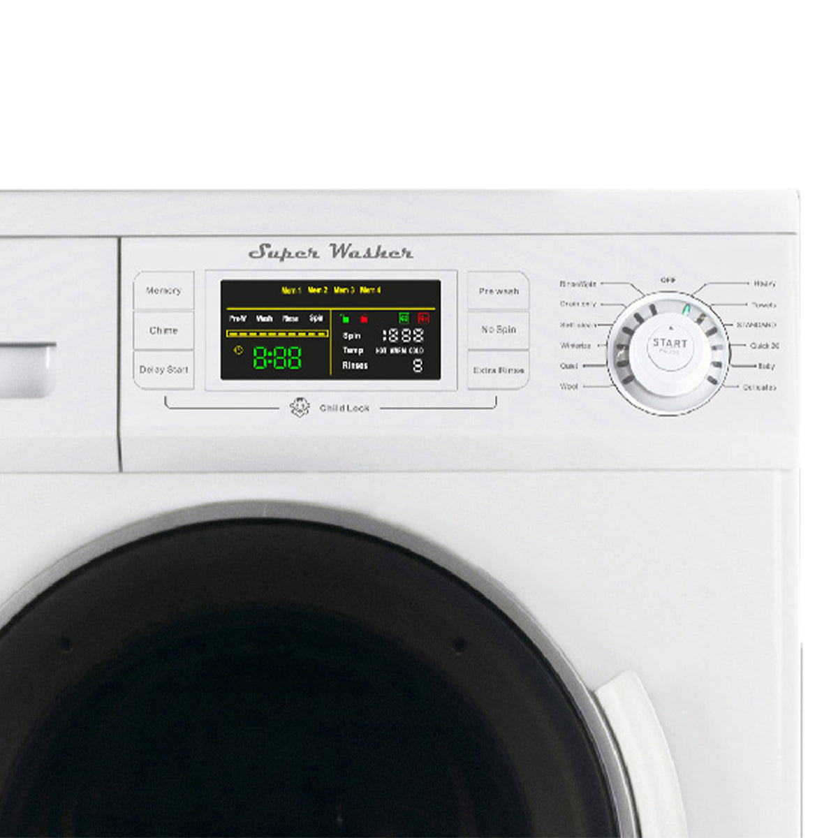 Advanced Supplies 110V Compact Front Load Laundry Auto Dryer, White (Open Box)