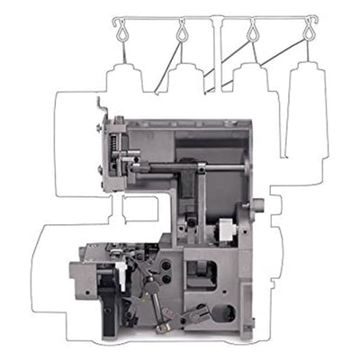 Singer 120V Heavy Duty 2 to 4 Thread Stitch Serger Sewing Machine, Gray (Used) - VMInnovations