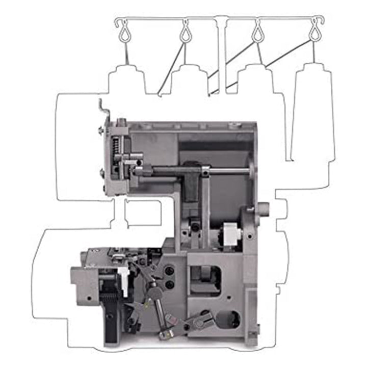 Singer 120V Heavy Duty 2 to 4 Thread Stitch Serger Sewing Machine, Gray (Used)