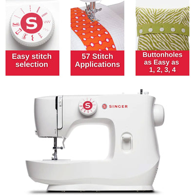 MX60 Sewing Machine w/ 57 Stitch Applications & Accessories, White (For Parts)