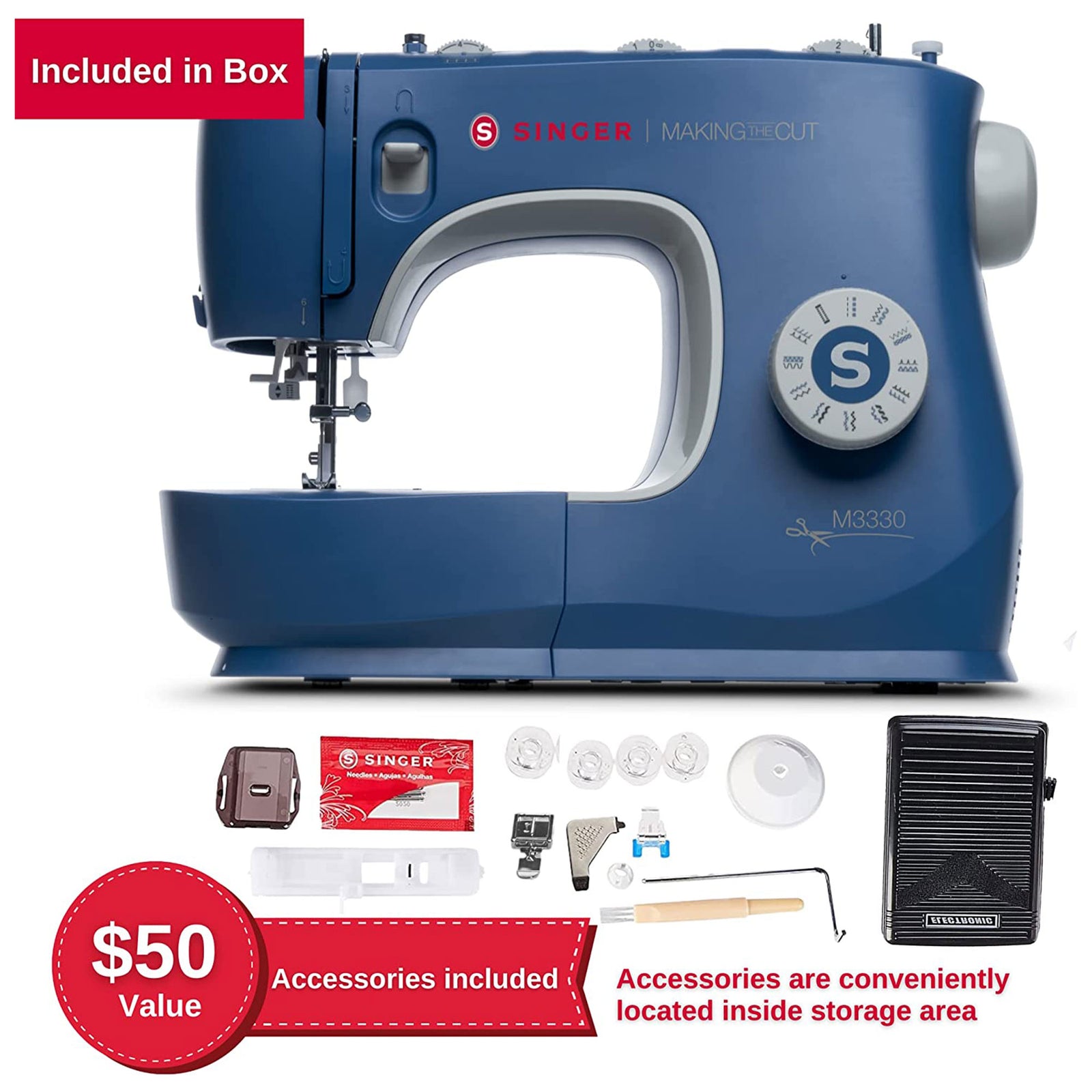 SINGER Making the Cut 97 Application Sewing Machine with Accessories, Blue(Used) - VMInnovations