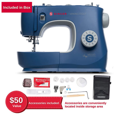 SINGER M3330 Making the Cut 97 Application Sewing Machine with Accessories, Blue