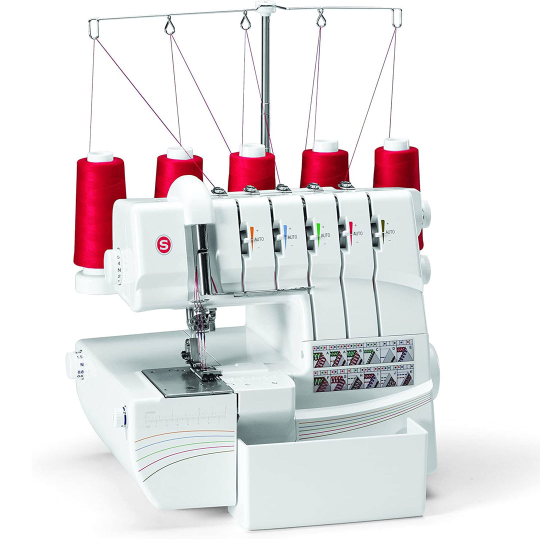 Professional 2 to 5 Thread Stitch Serger Sewing Machine, White (Open Box)