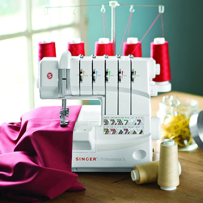 SINGER 14T968DC Professional 2 to 5 Thread Stitch Serger Sewing Machine, White