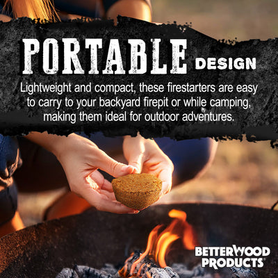 BetterWood Products Firedrop Nontoxic All Natural Firestarters, 48 pk(Open Box) - VMInnovations