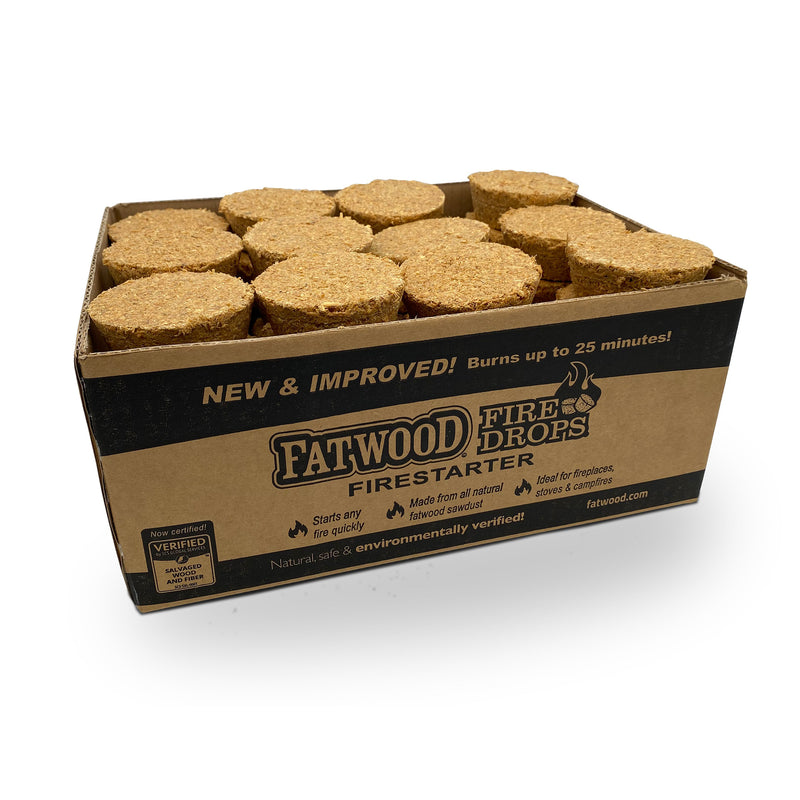 BetterWood Products Firedrop Nontoxic All Natural Fatwood Firestarters, 48 Pack