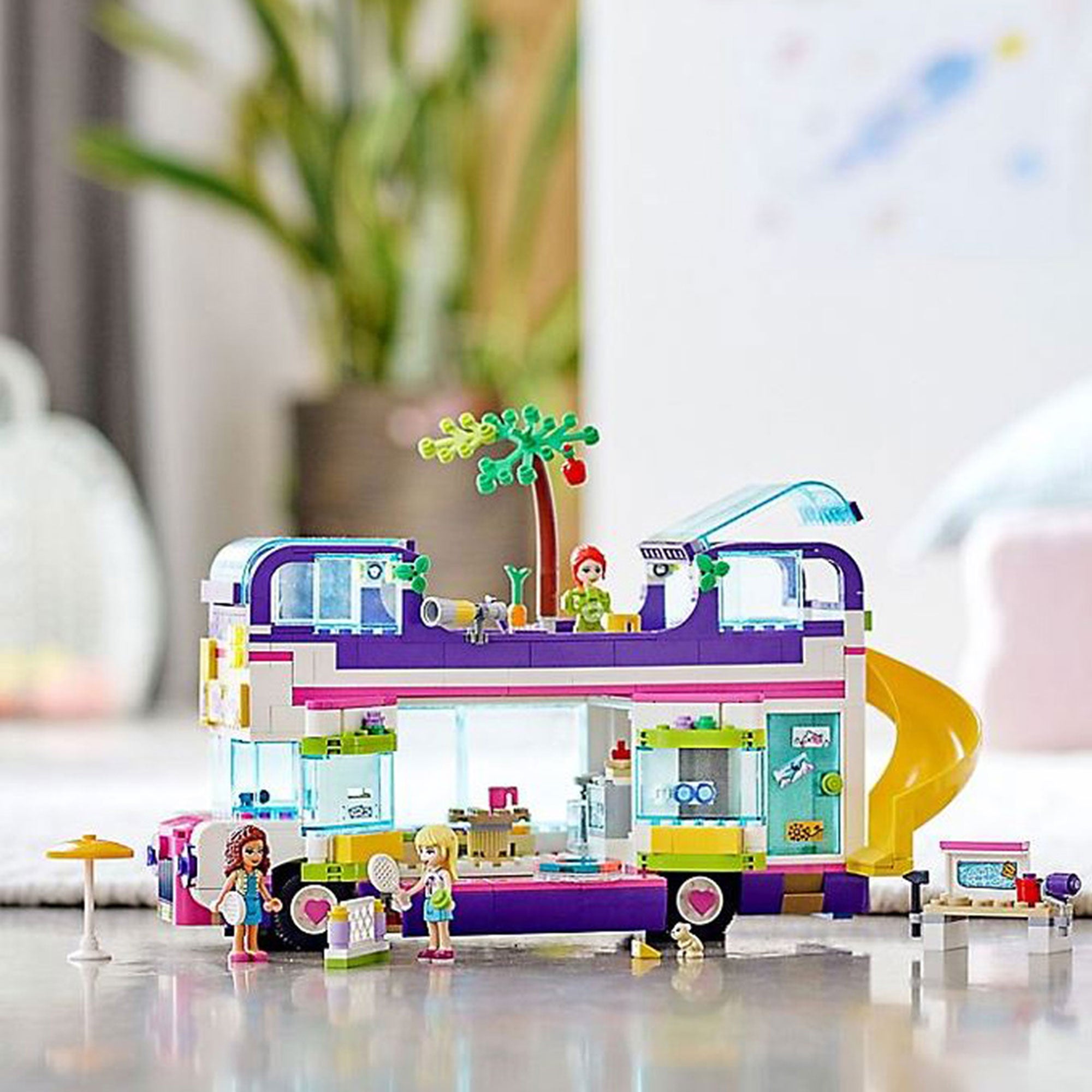 LEGO 41395 Friends Friendship Bus Set and 30580 Skiing Santa Claus Building Toy
