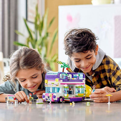 LEGO 41395 Friends Friendship Bus Set and 30580 Skiing Santa Claus Building Toy